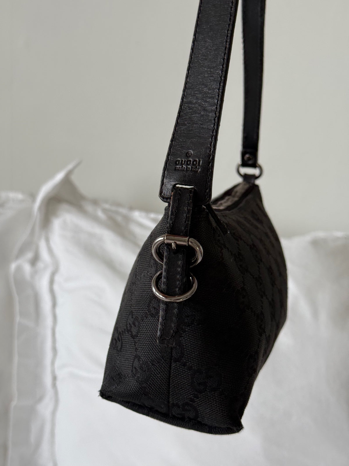 Gucci Black GG Monogram Pochette Bag