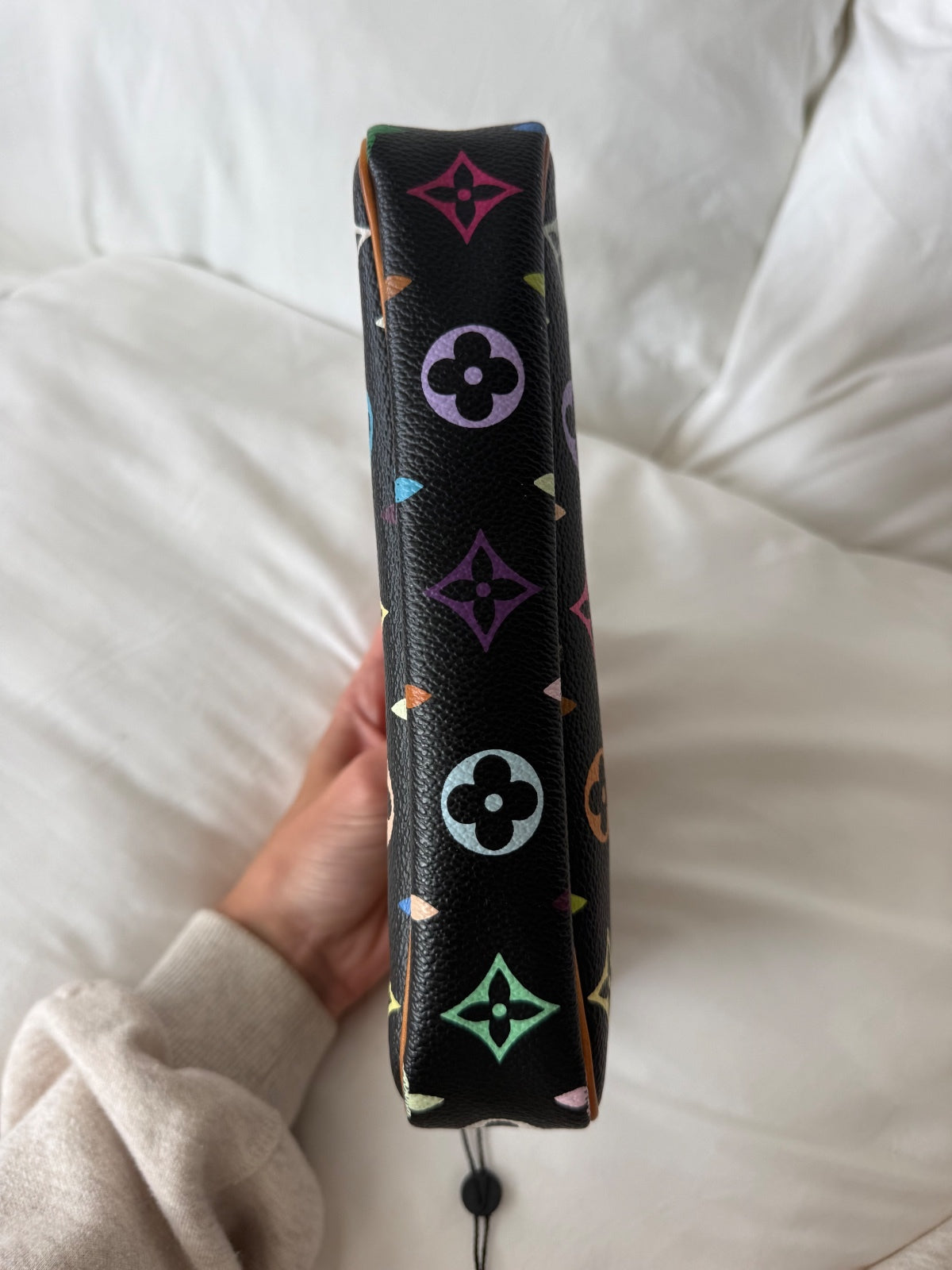 Louis Vuitton x Takashi Murakami Black Monogram Multicolore Pochette Bag