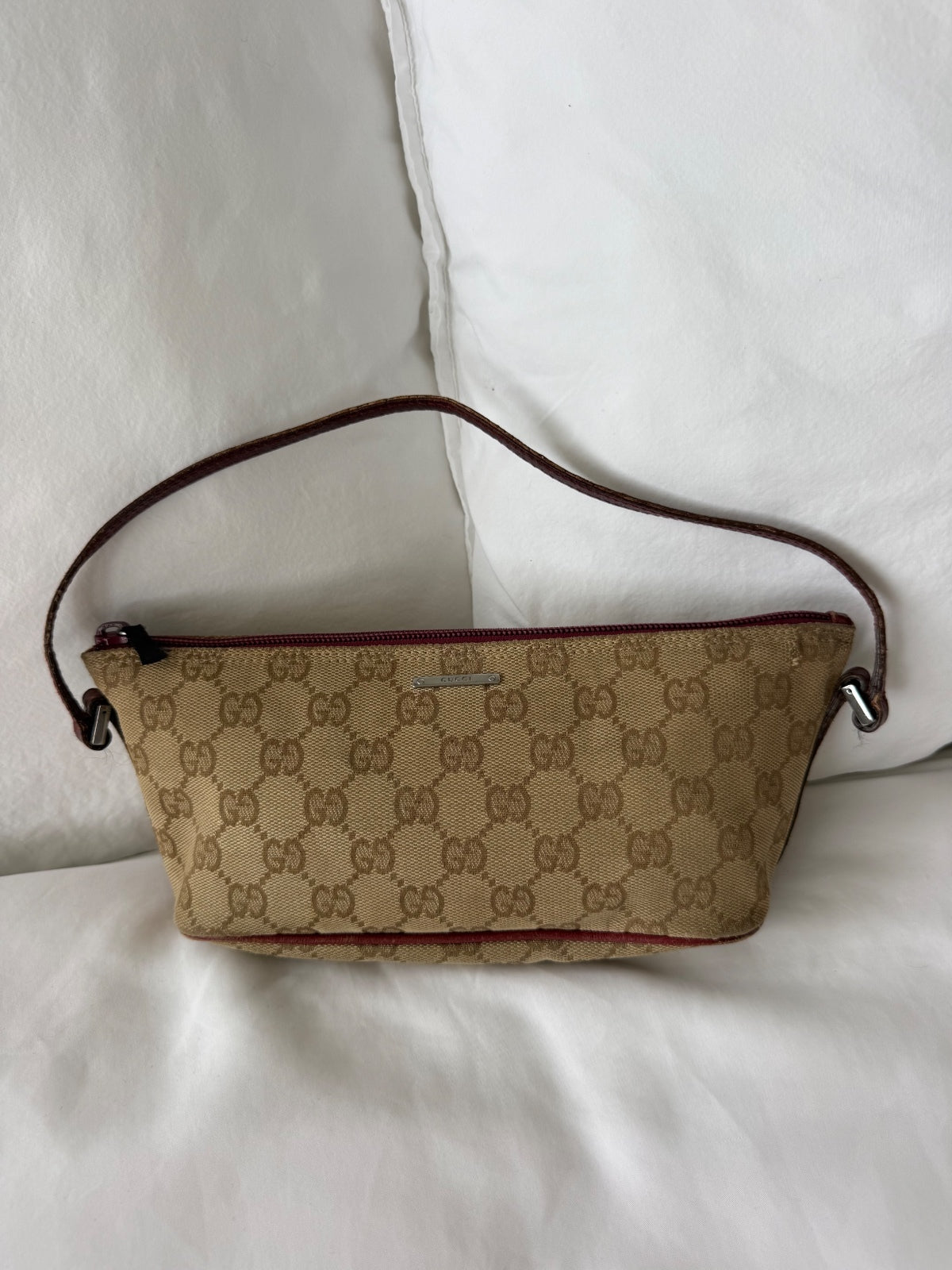Gucci Beige GG Monogram Pochette Bag