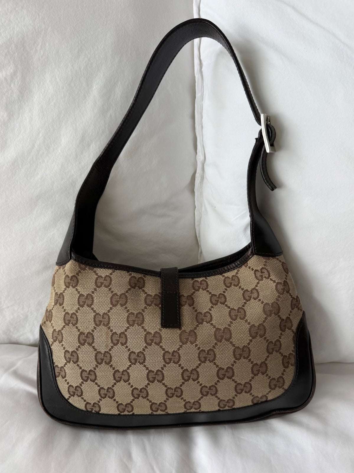 Gucci GG Monogram Web Stripe Jackie Shoulder Bag