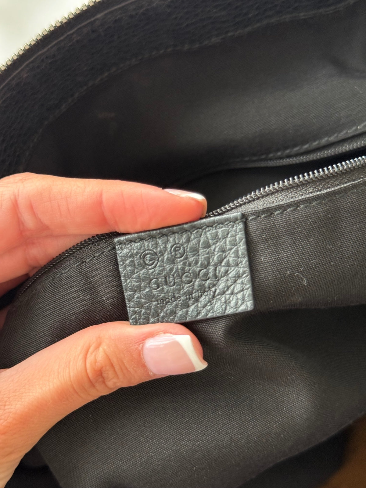 Gucci Black GG Monogram Charm Tote Bag
