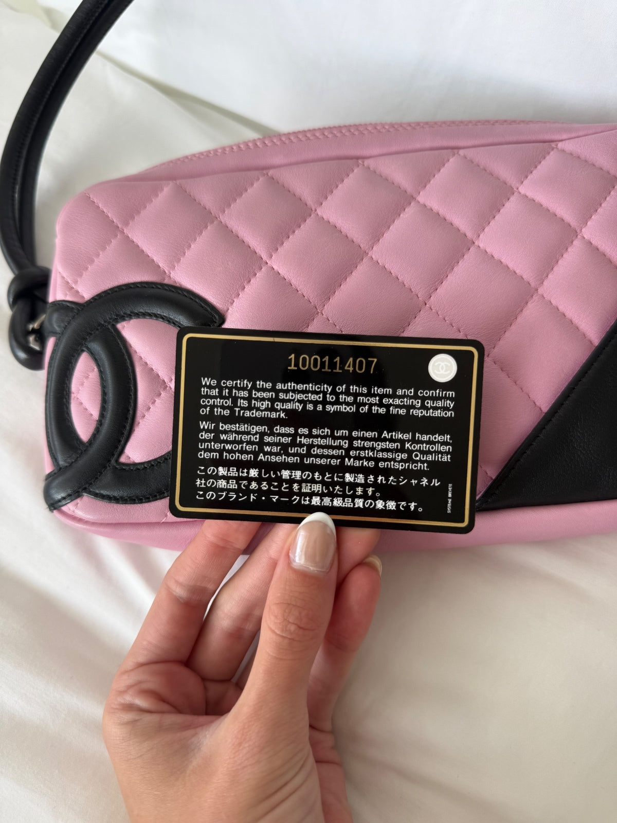 Chanel Cambon Ligne Pochette Shoulder Bag in Pink & Black