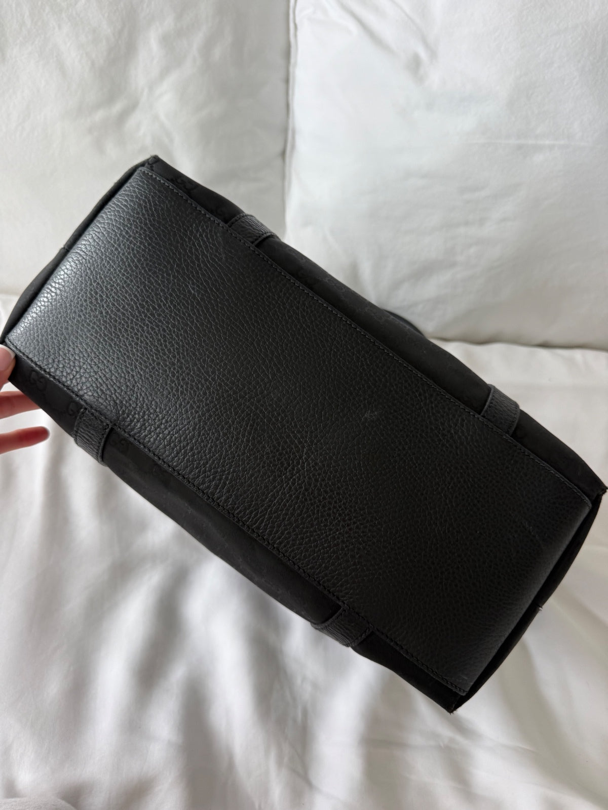 Gucci Black GG Monogram Charm Tote Bag