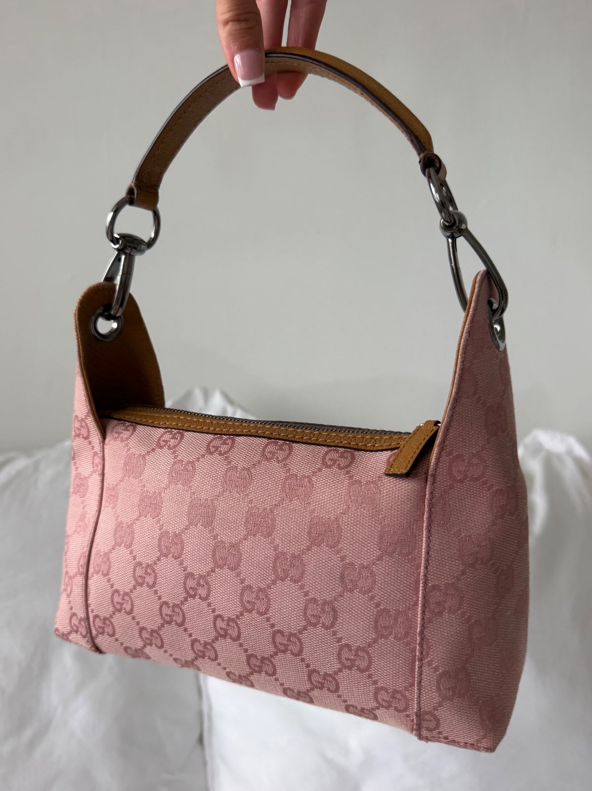 Gucci Pink GG Monogram Shoulder Bag