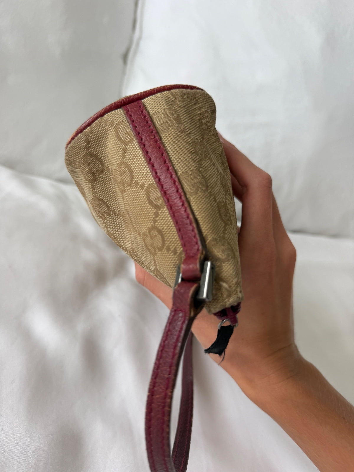 Gucci Beige GG Monogram Pochette Bag