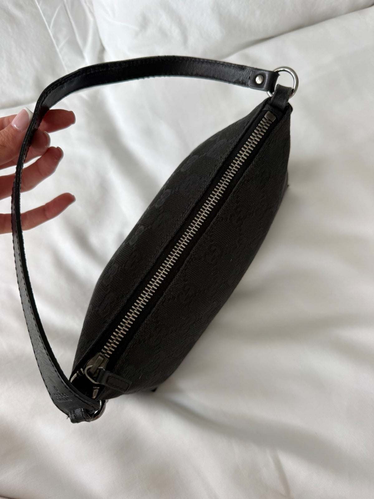 Gucci Black GG Monogram Pochette Bag