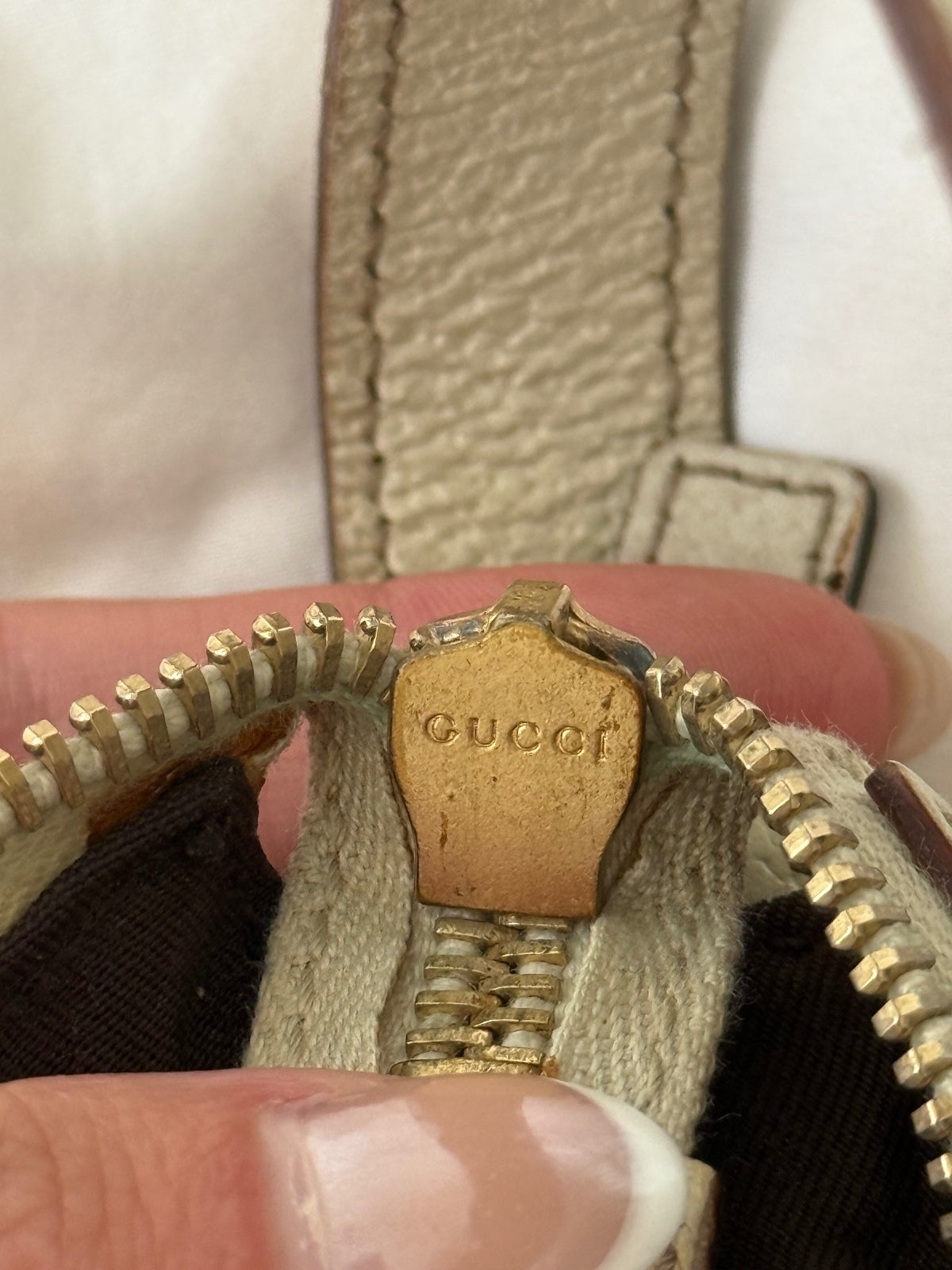 Gucci Ivory Small Monogram Canvas Hobo Bag