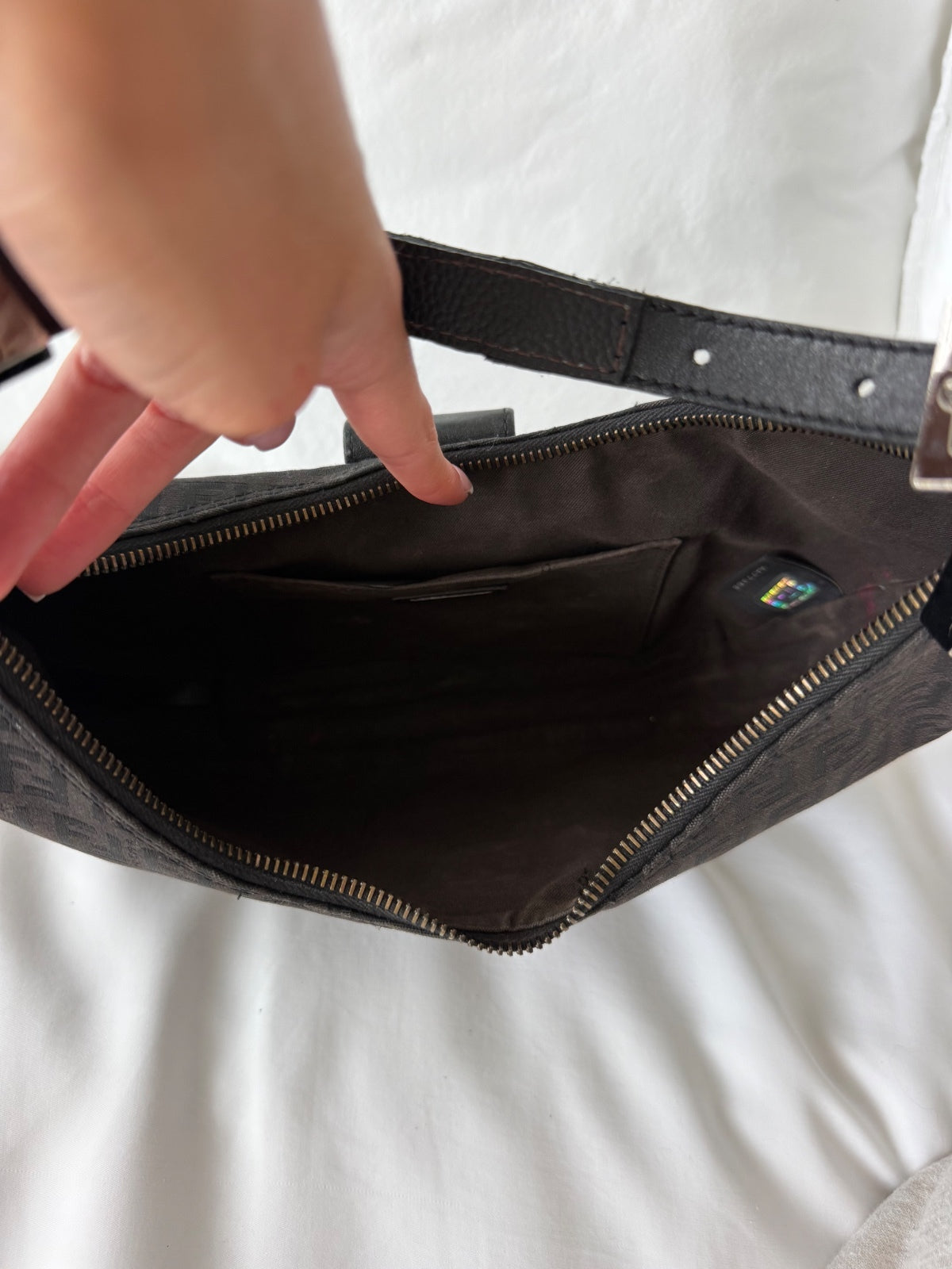 Fendi Black Zucchino Croissant Bag