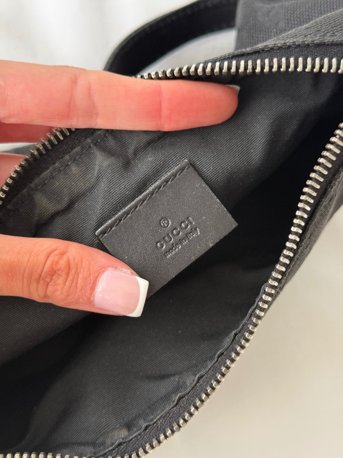 Gucci Black GG Monogram Pochette Bag