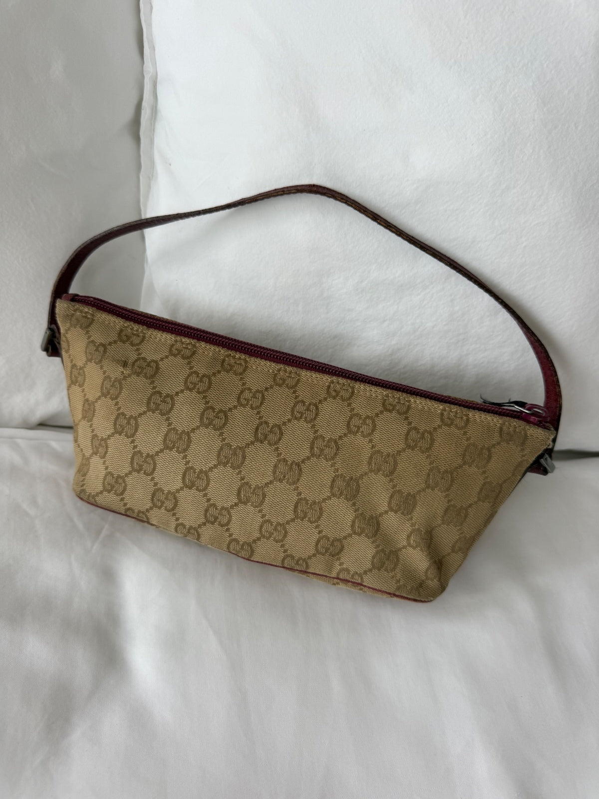 Gucci Beige GG Monogram Pochette Bag