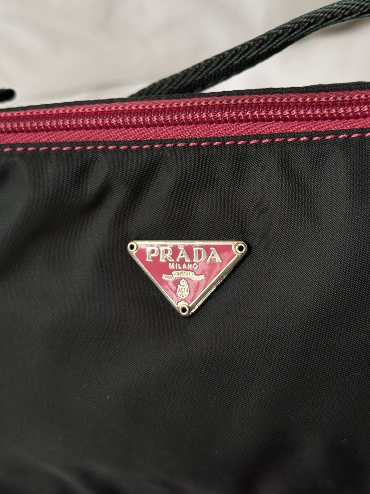 Prada Black Nylon Pochette Bag