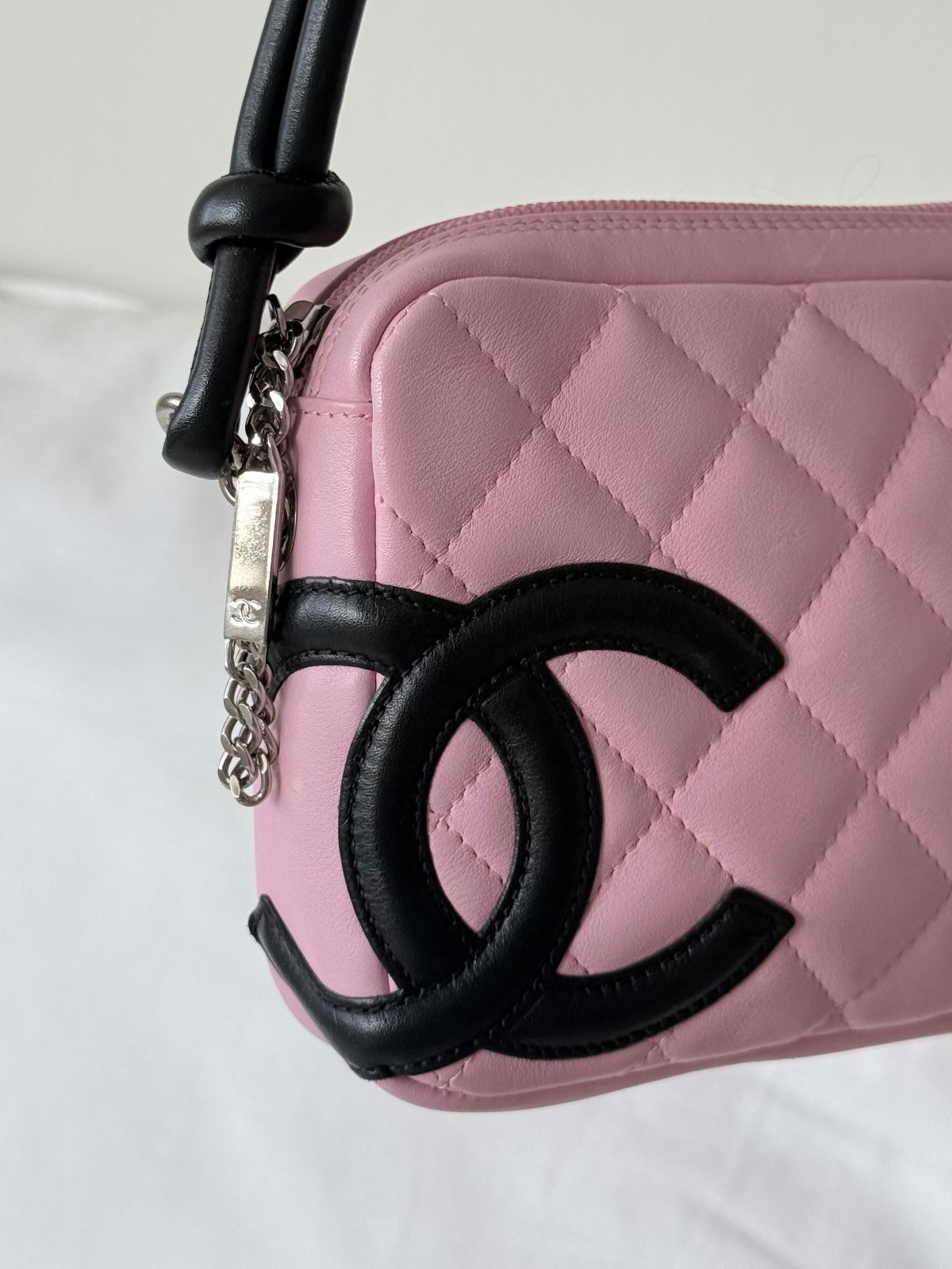 Chanel Cambon Ligne Pochette Shoulder Bag in Pink & Black