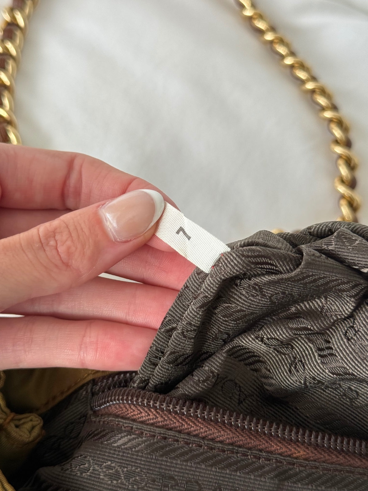 Vintage Prada Olive Green Quilted Nylon crossbody Bag