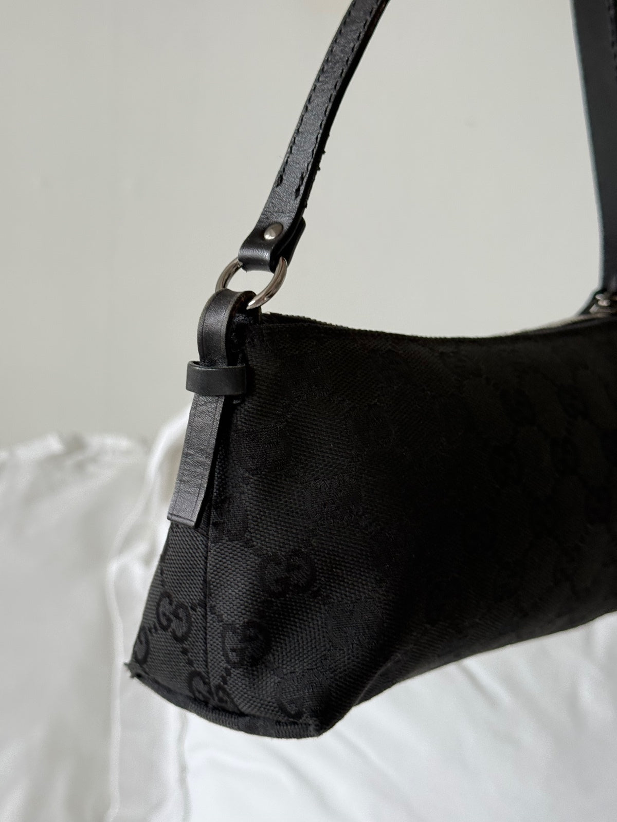 Gucci Black GG Monogram Pochette Bag