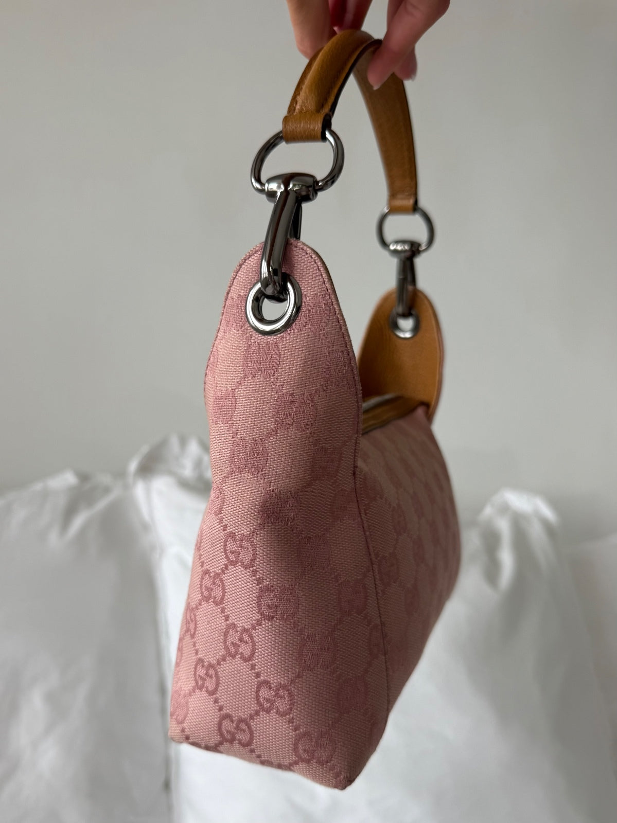 Gucci Pink GG Monogram Shoulder Bag