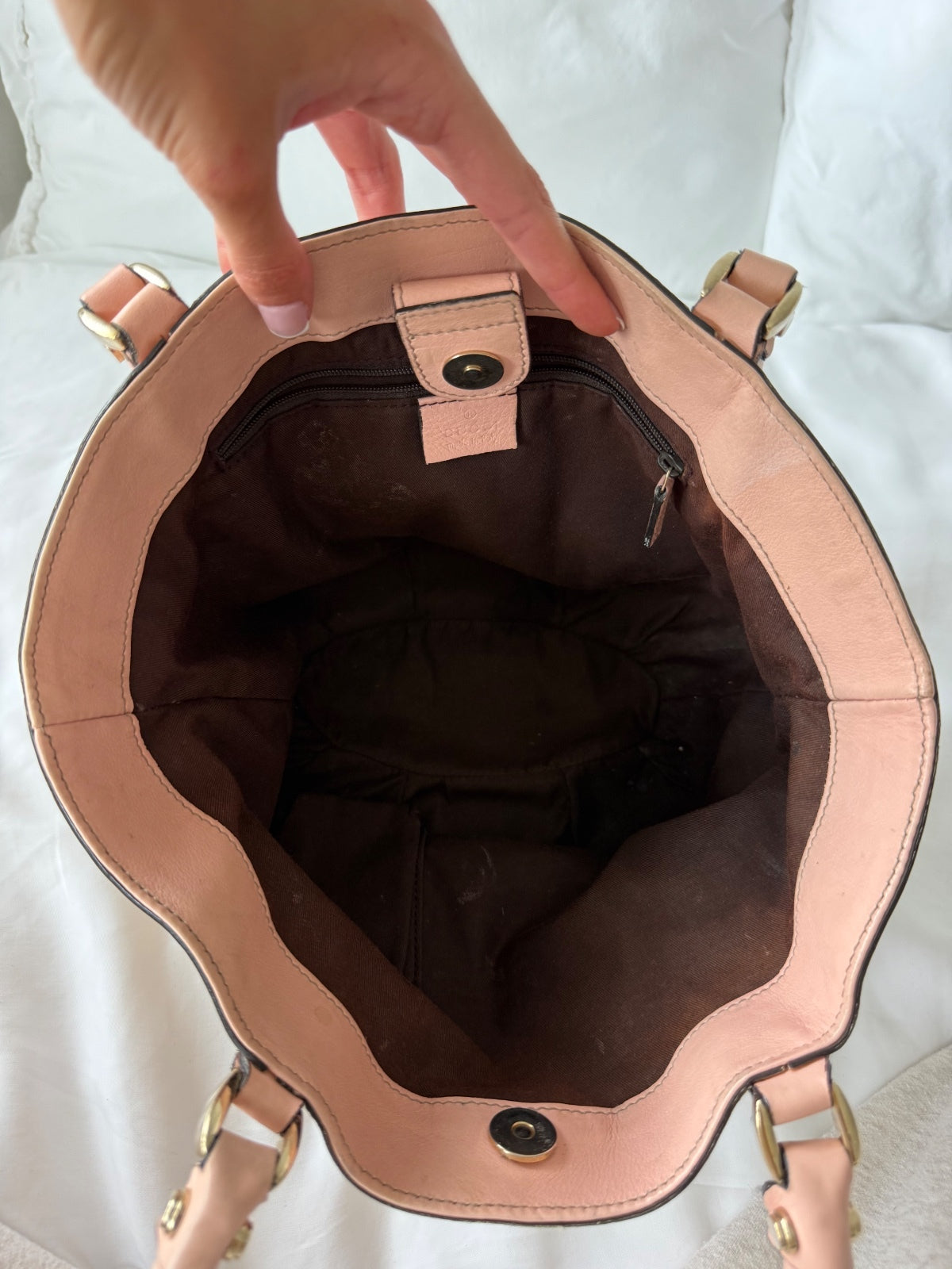 Gucci Pink GG Monogram D-Ring Bucket Bag