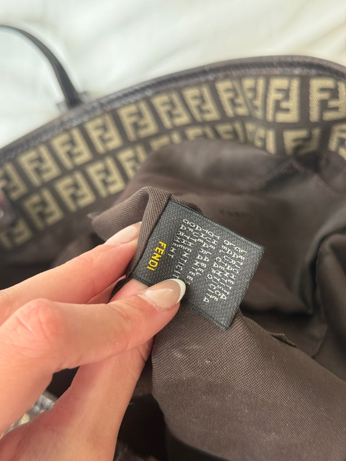 Fendi Zucca Monogram Canvas Tote Bag