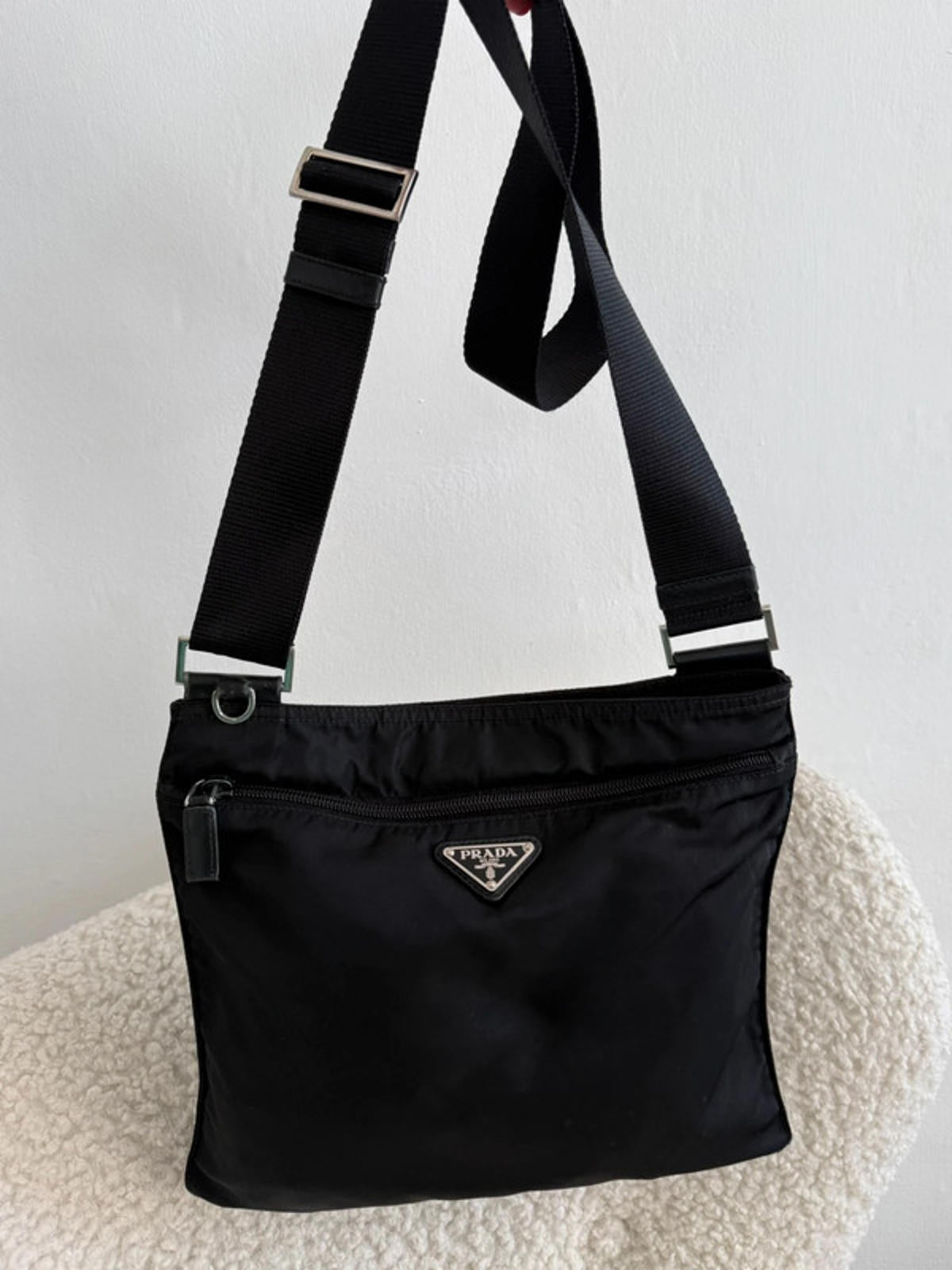 Prada Tessuto Nylon Crossbody Bag – Black