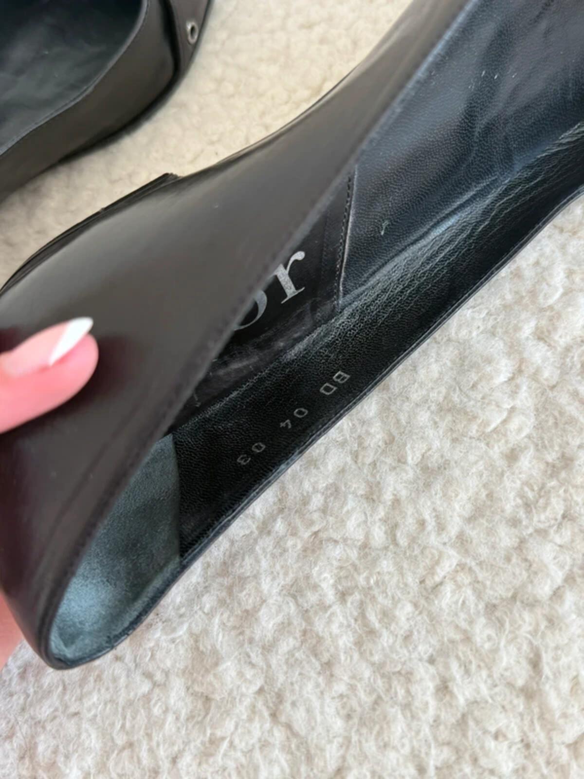 Dior pointed toe buckle flats
