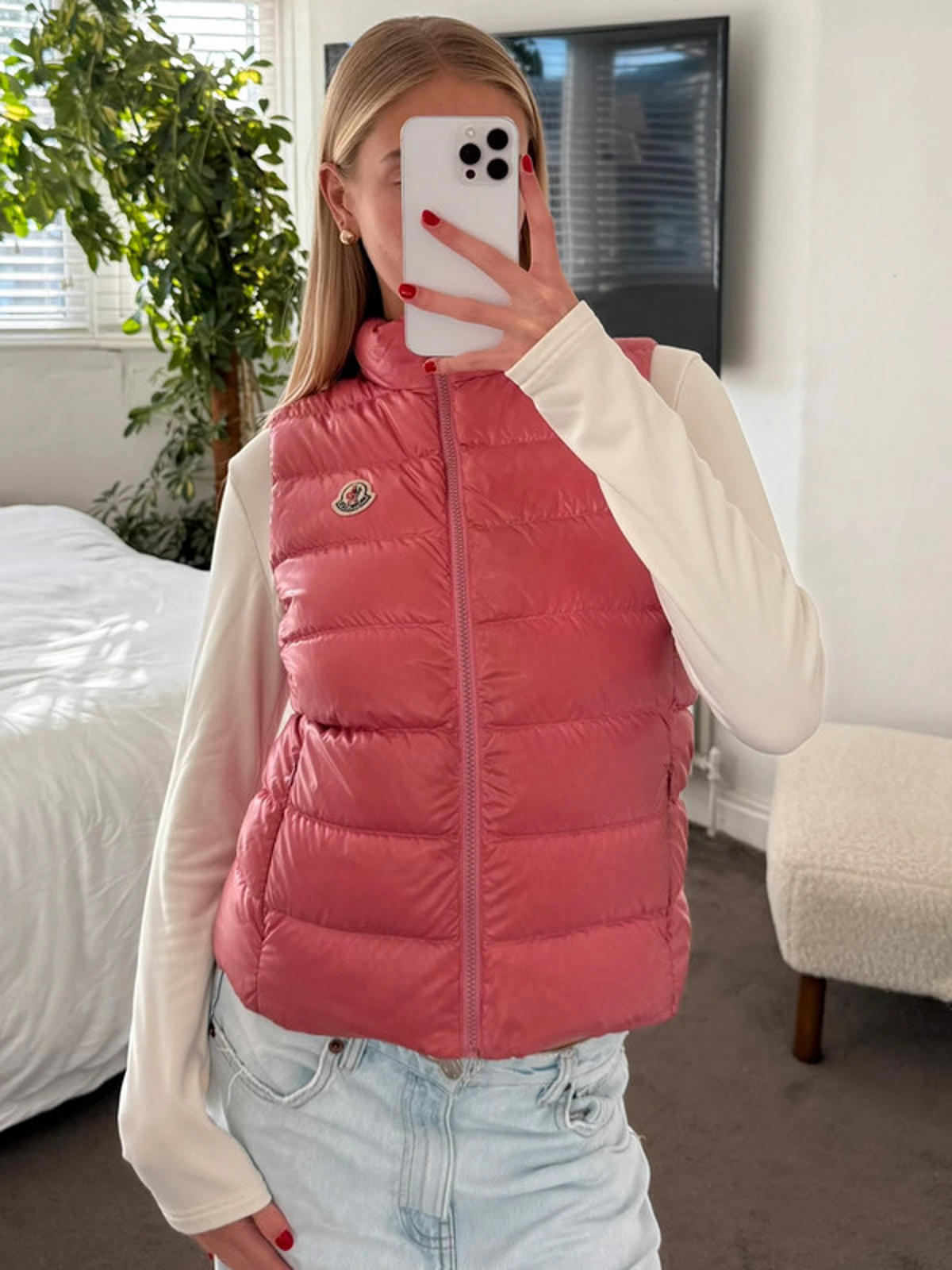 Moncler Ghany Gilet – Dusty Pink