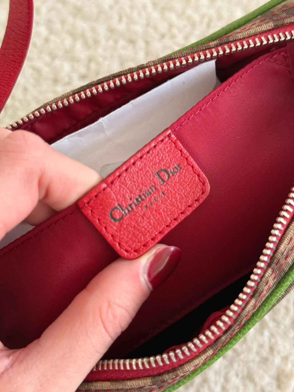 Christian Dior Rasta-Colour Trotter Monogram Mini Pochette Bag