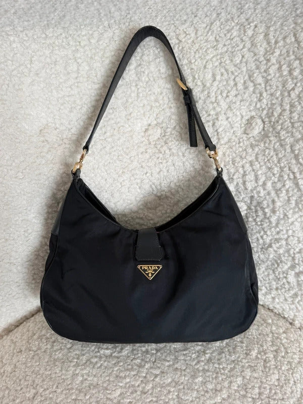prada black nylon shoulder bag