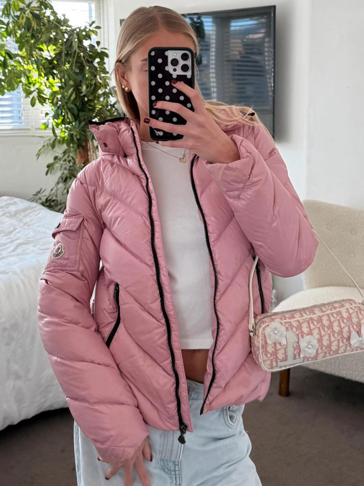 Moncler Brouel Giubbotto pink down jacket