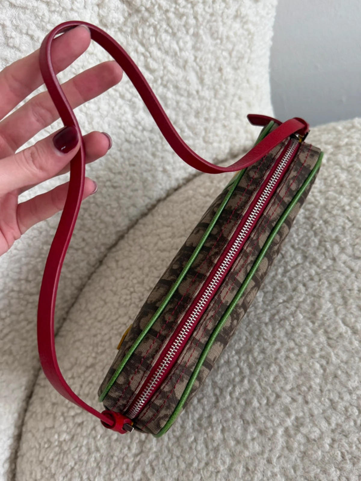 Christian Dior Rasta-Colour Trotter Monogram Mini Pochette Bag