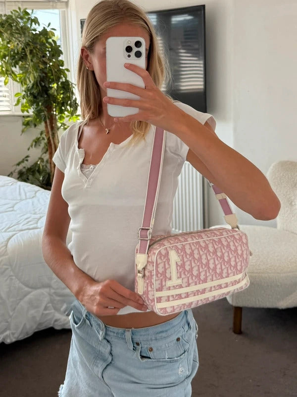 dior pink trotter no.1 shoulder bag