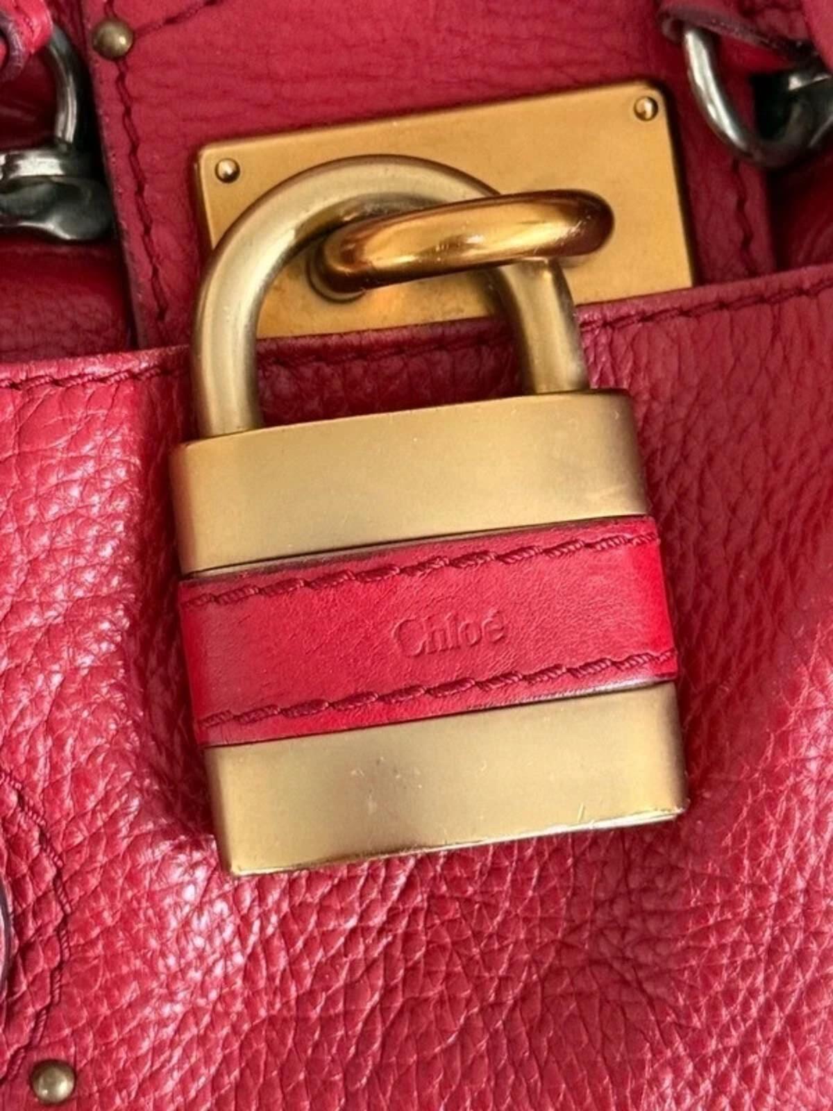 Chloé Paddington leather handbag in red