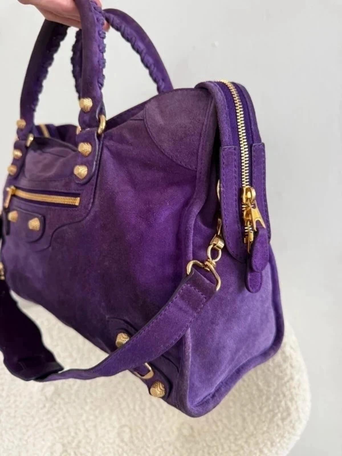 Balenciaga Giant 12 Motorcycle City bag in Ultra Violet suede