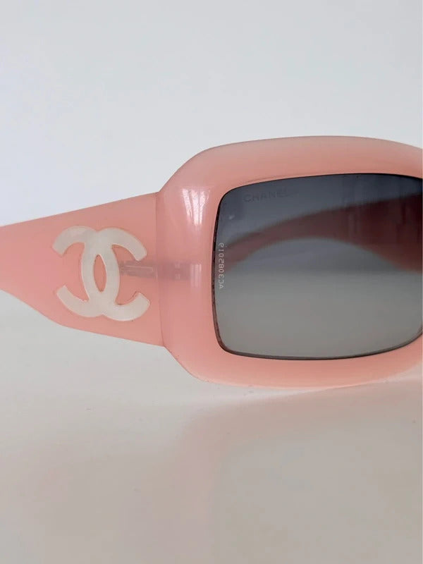 vintage chanel pink oversized cc sunglasses 5076-H