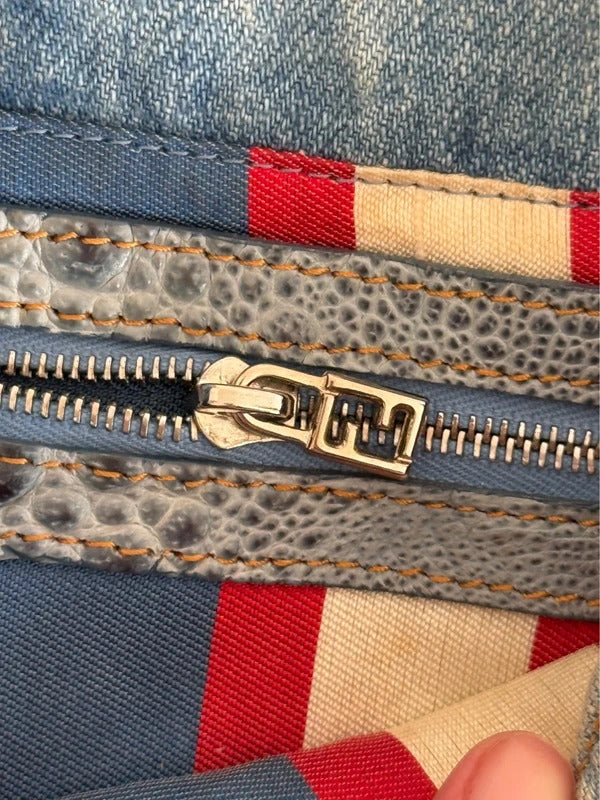 Fendi Denim Baguette Shoulder Bag