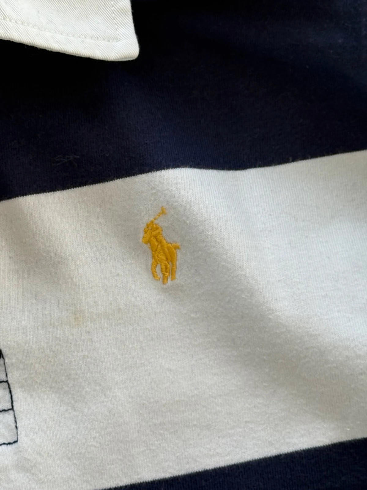 Polo Ralph Lauren navy & white rugby top