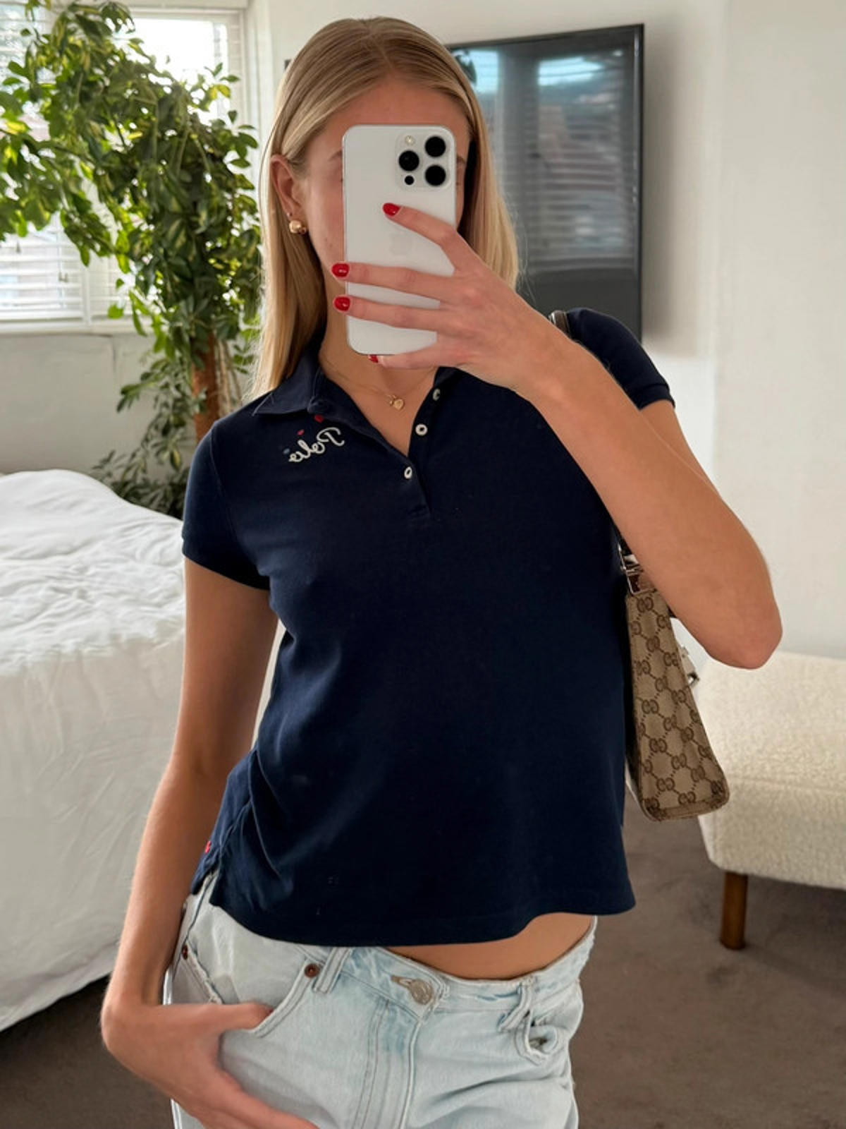 Ralph Lauren navy polo top