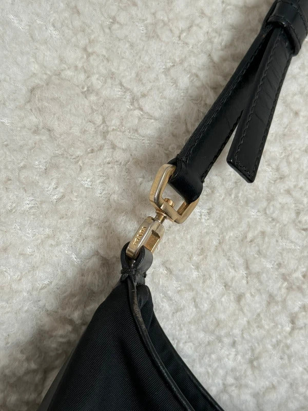 prada black nylon shoulder bag