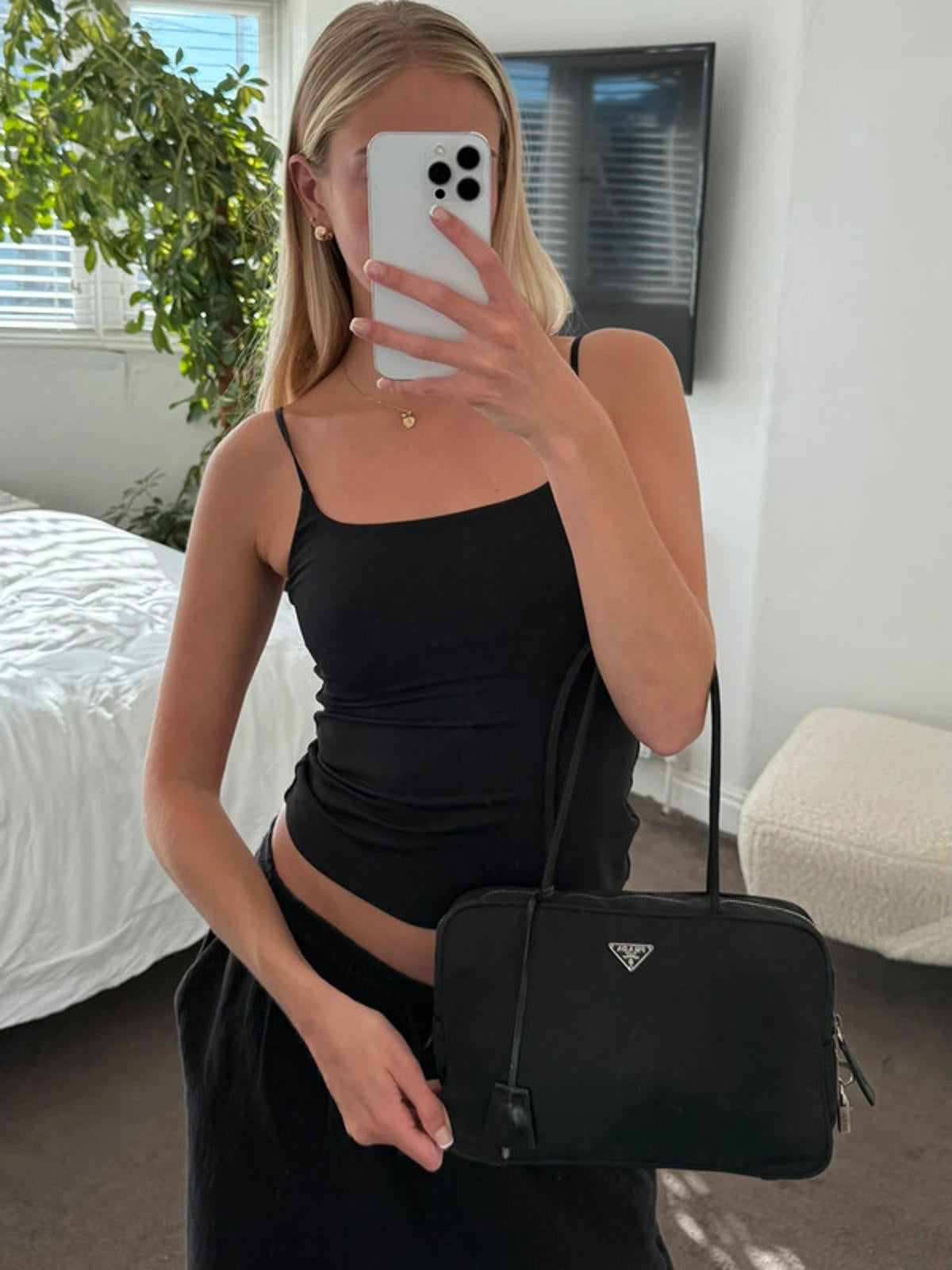 Prada black tessuto nylon bag