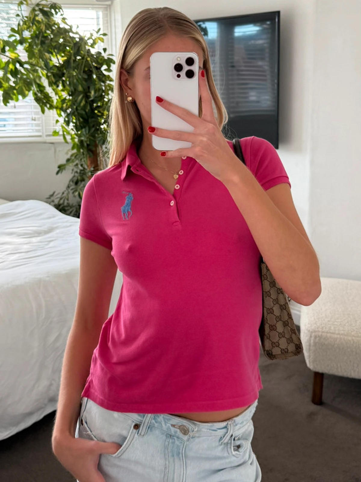 Ralph Lauren pink big pony polo top