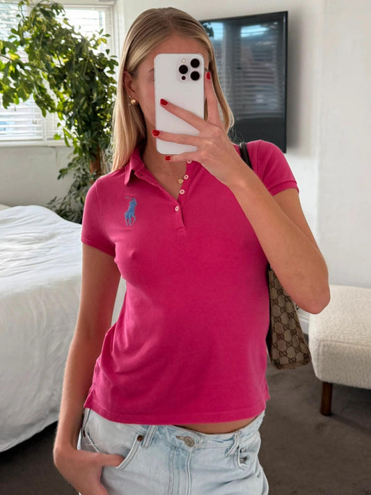 Ralph Lauren pink big pony polo top