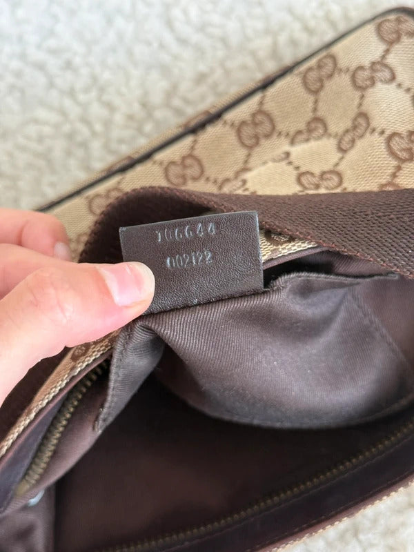gucci gg canvas shoulder bag beige brown