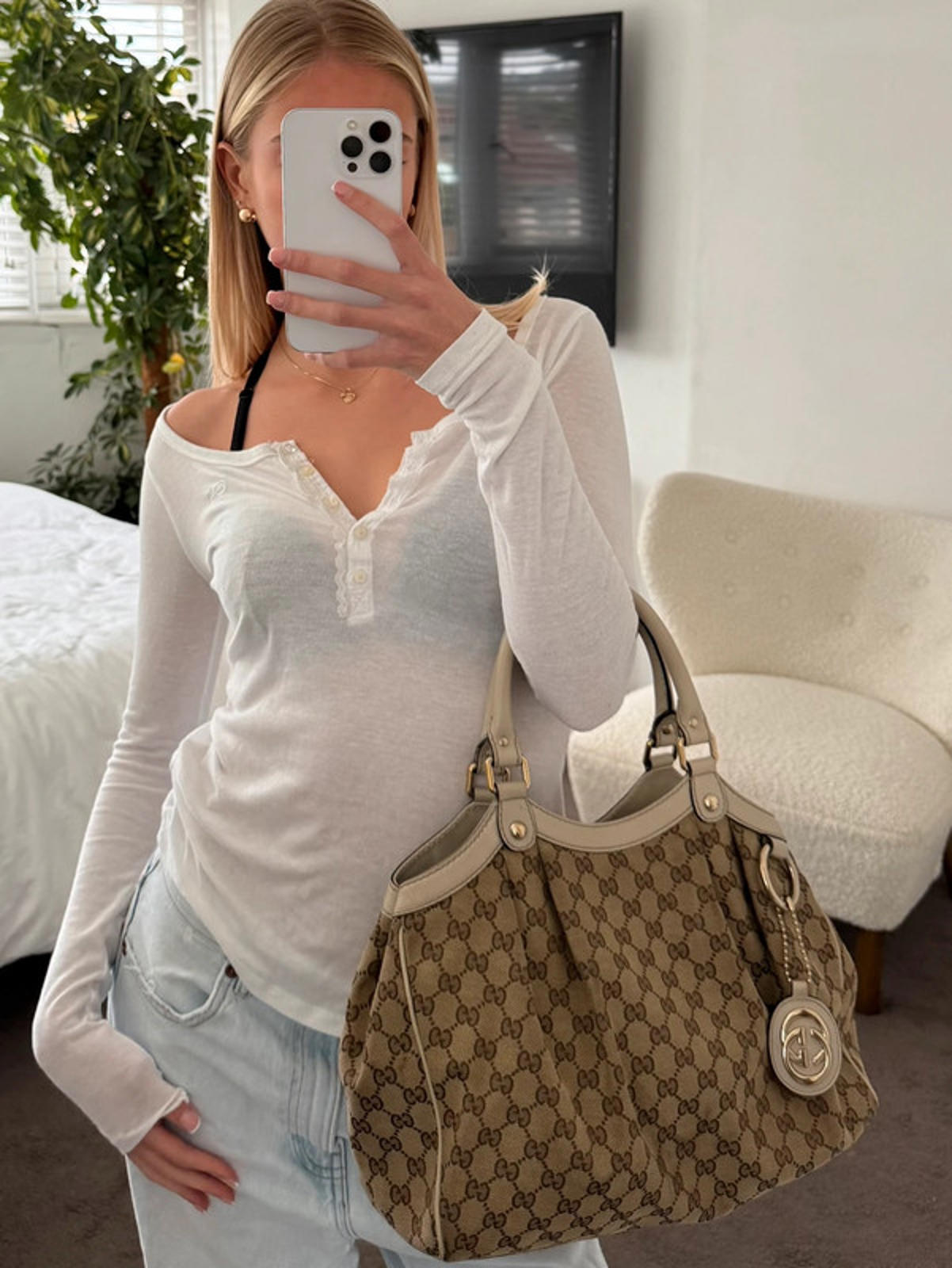 Gucci Sukey Medium GG Canvas Tote