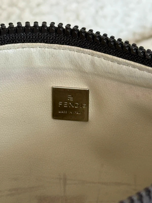 Fendi Zucchino Canvas Pochette Shoulder Bag