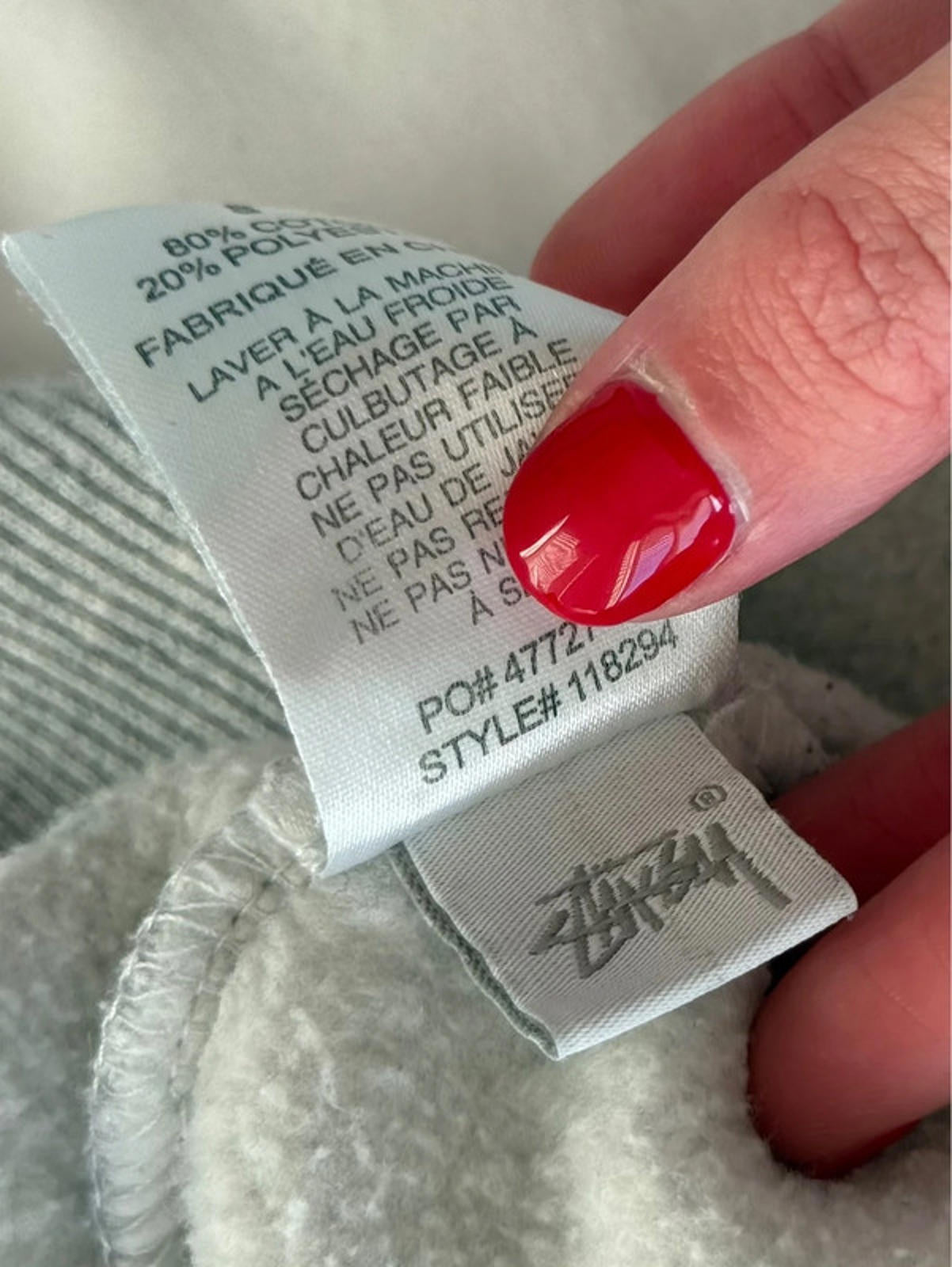 Stüssy grey crewneck sweatshirt