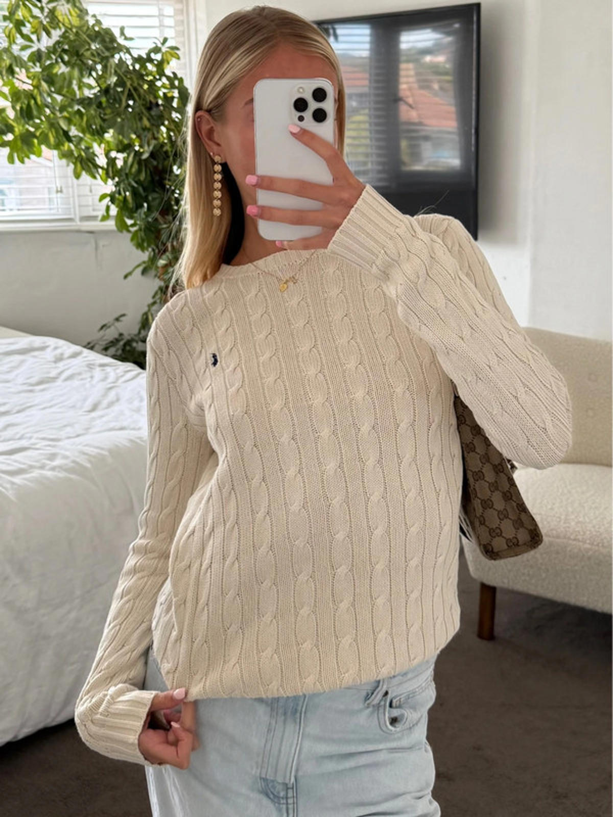 Ralph Lauren Cream Cable Knit Jumper