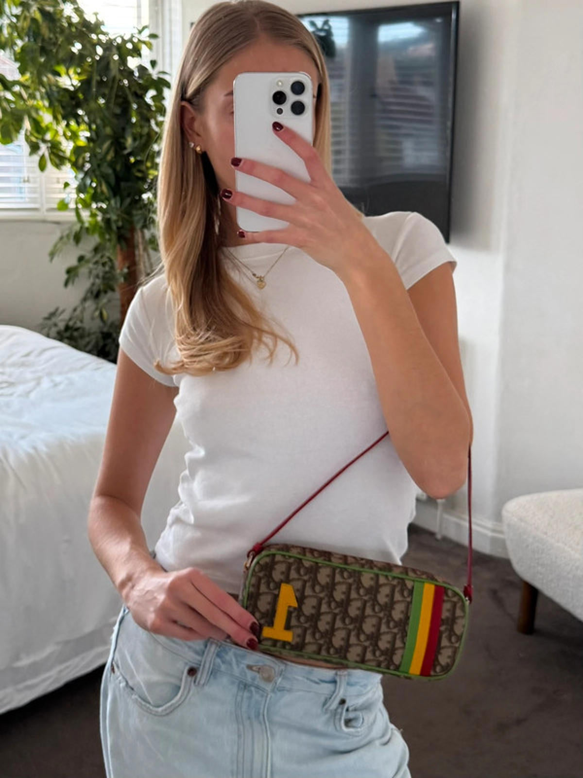 Christian Dior Rasta-Colour Trotter Monogram Mini Pochette Bag