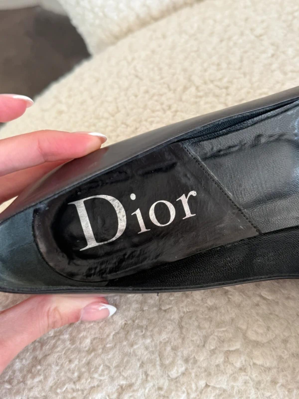 Dior pointed toe buckle flats