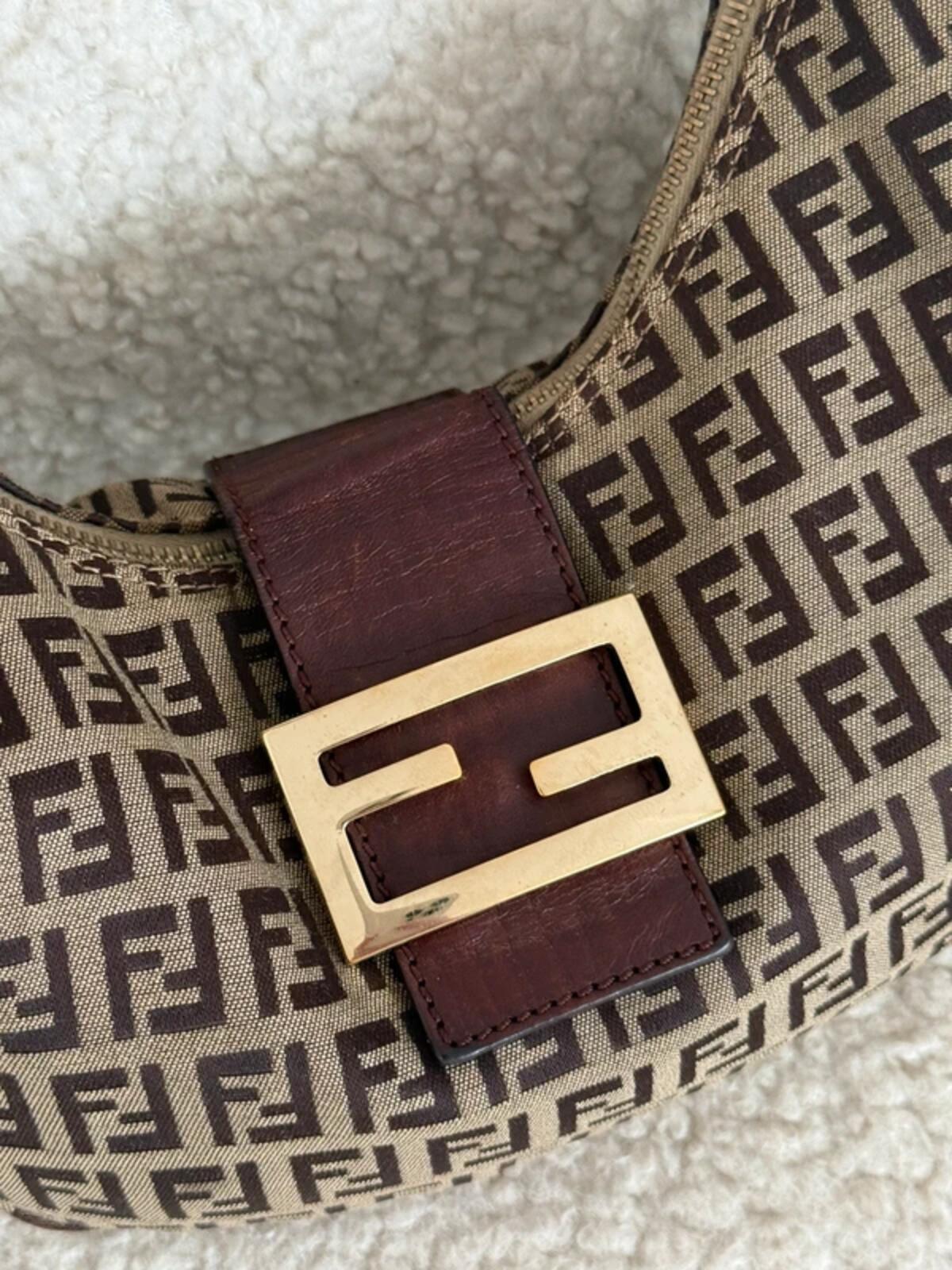 fendi zucchino croissant hobo shoulder bag