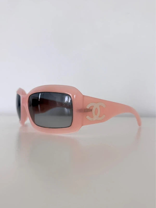 vintage chanel pink oversized cc sunglasses 5076-H