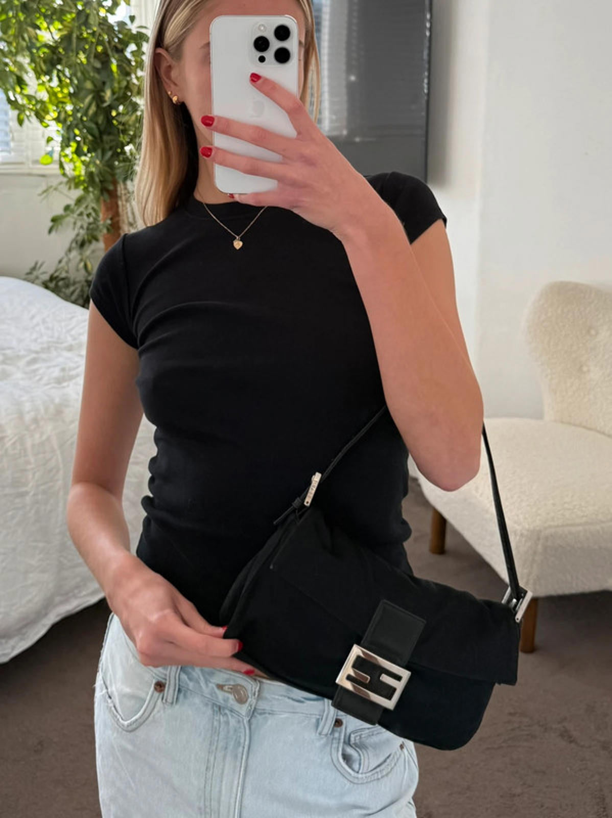 Fendi Baguette Black Shoulder Bag
