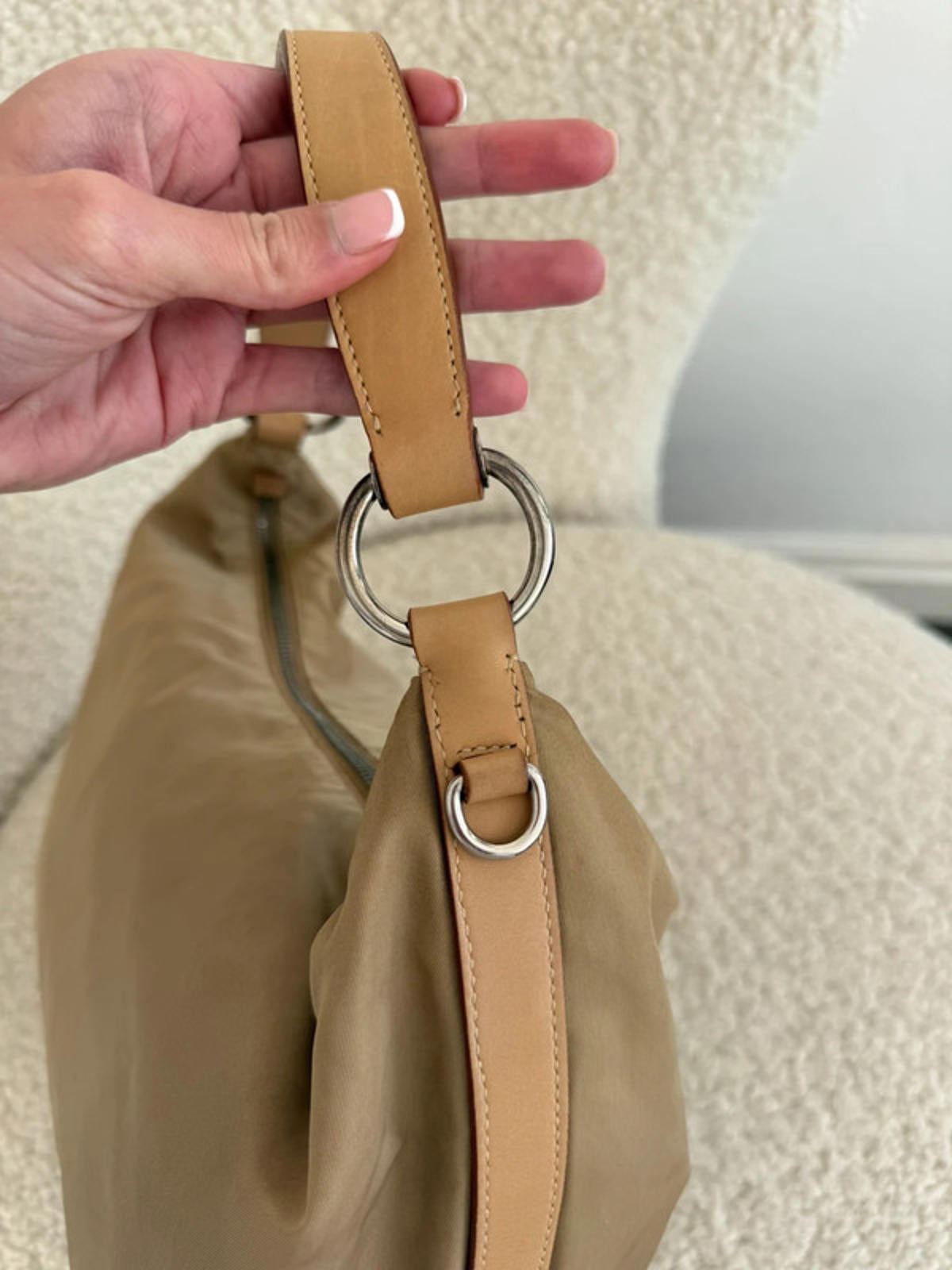 Prada Stencil Logo Hobo Shoulder Bag